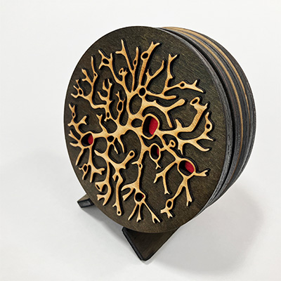 4 Lichen Coasters on Stand