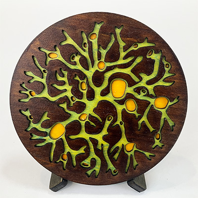 Lichen Inverse Coaster in Green