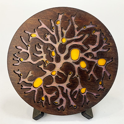 Lichen Inverse Coaster in Purple