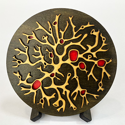 Lichen Coaster in Natural and Red