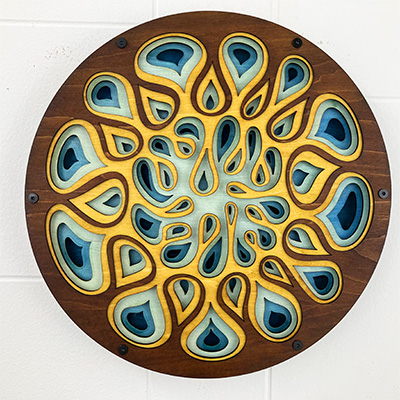 Lava Portal II 12 inch in Browns and Blue