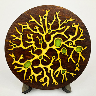 Lichen Inverse Coaster in Ultra Light Green and Light Green