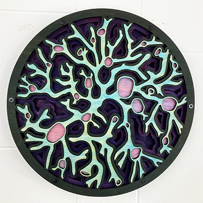 Lichen Portal 12 inch in Light Blue Light Purple and Purple