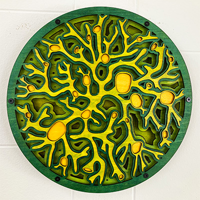 Lichen Portal 12 inch in Light Orange and Green