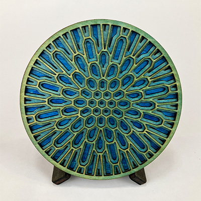 Dandelion Coaster in Light Blue and Blue